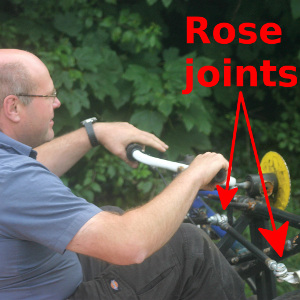 Rose jointed steering mechanism